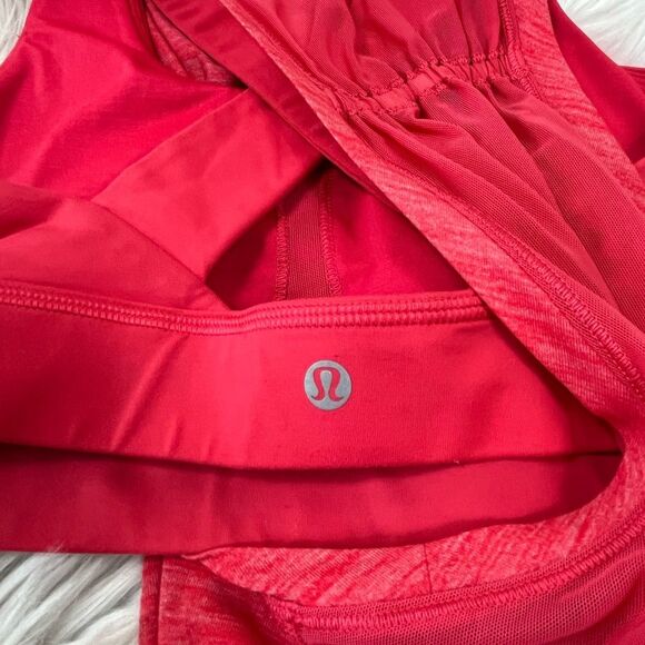 Lululemon Work The Circuit Tank Top Heathered Lush Coral size 6 built-in bra - Picture 3 of 9